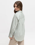 Details Long Sleeve Shirt With Stripe Print