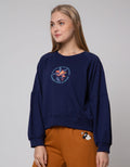 Details Baloon Sleeve Print Sweater Wanita