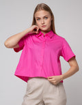 Details Short Sleeve Shirt Plain With Pleats At The Back