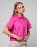 Details Short Sleeve Shirt Plain With Pleats At The Back