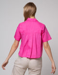 Details Short Sleeve Shirt Plain With Pleats At The Back