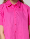 Details Short Sleeve Shirt Plain With Pleats At The Back