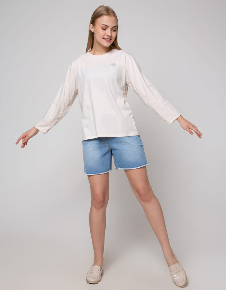 Details Denim Short Pants With Destroyed