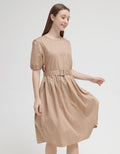 Connexion Short Sleeve Midi Dress Cotton W Buckle