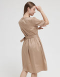 Connexion Short Sleeve Midi Dress Cotton W Buckle