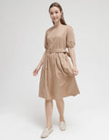 Connexion Short Sleeve Midi Dress Cotton W Buckle