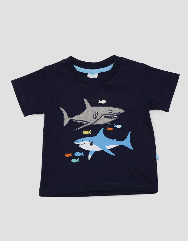 Pipiniko Shark Patch Kaos Anak Laki-laki