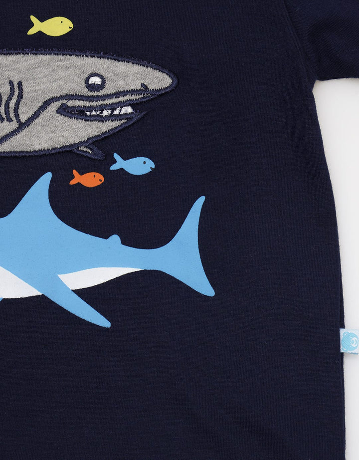 Pipiniko Shark Patch Kaos Anak Laki-laki