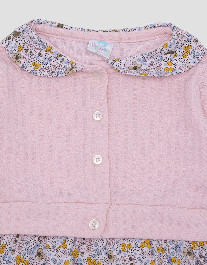 Pipiniko Textured Cardi Midi Dress Anak Perempuan