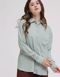 Nevada Woven Top Reg Rayon Twill Kemeja Lengan Panjang Wanita