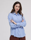 Nevada Woven Top Reg Rayon Twill Kemeja Lengan Panjang Wanita