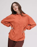 Nevada Woven Top Reg Rayon Twill Kemeja Lengan Panjang Wanita
