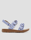 Little M Ribbon Stripe Ankle Strap Sandals for Girls