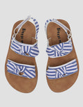 Little M Ribbon Stripe Ankle Strap Sandals for Girls