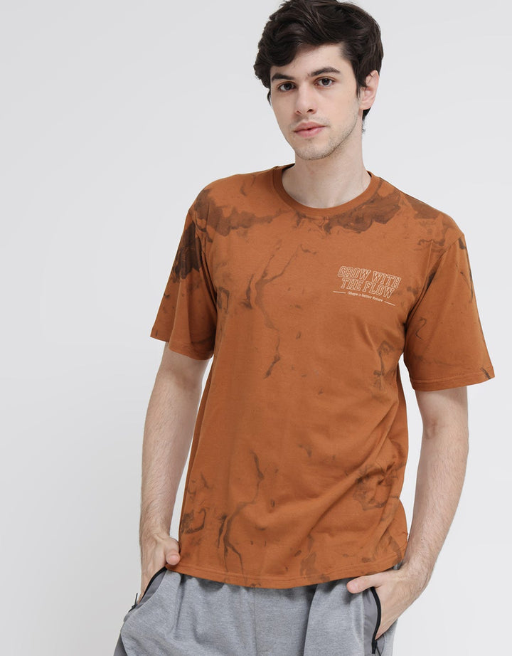 T Zone Short Sleeve T-Shirt Print Theme Brush Pattern