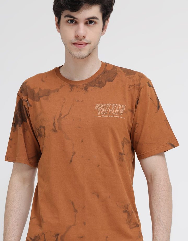 T Zone Short Sleeve T-Shirt Print Theme Brush Pattern