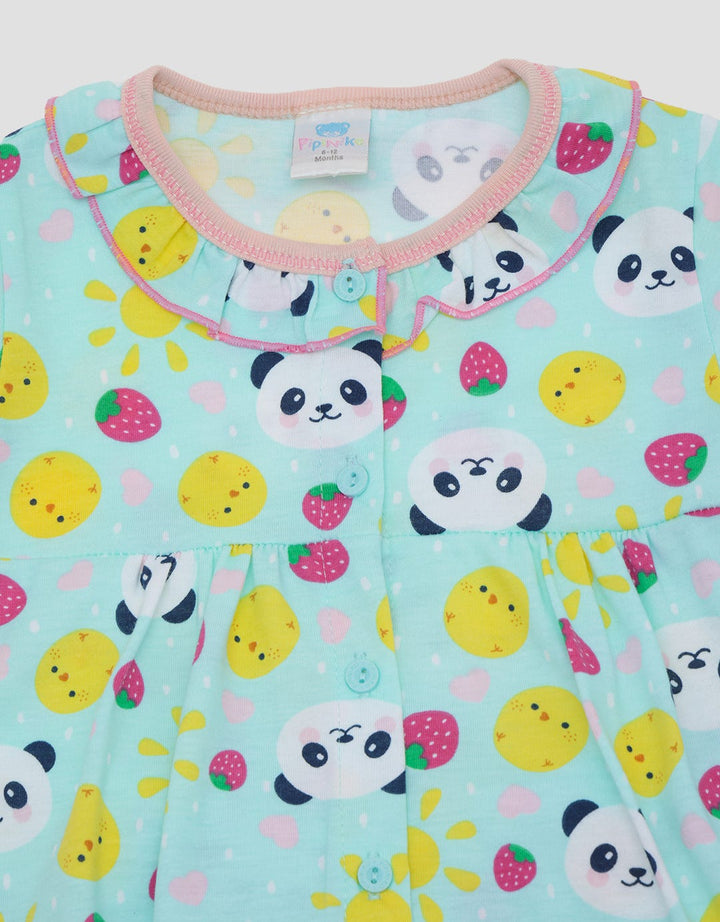 Pipiniko Pyjama Girls Full Print Panda Strawberry 5