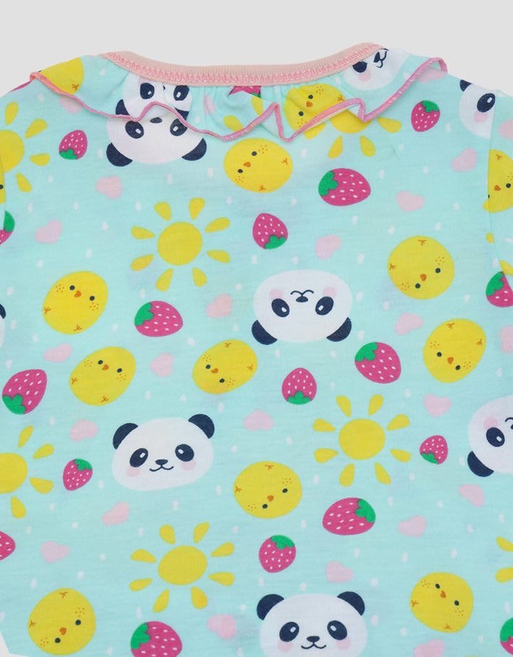 Pipiniko Pyjama Girls Full Print Panda Strawberry 5