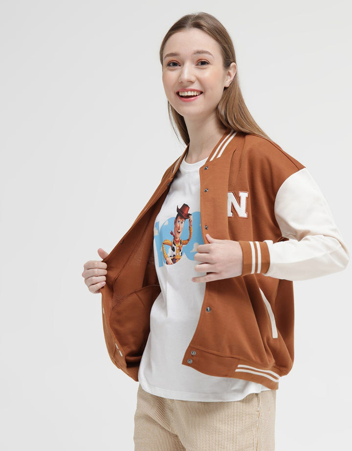 Nevada Varsity Solid Jaket Wanita