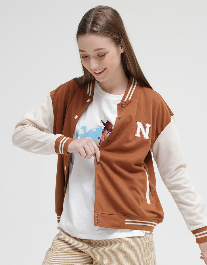 Nevada Varsity Solid Jaket Wanita