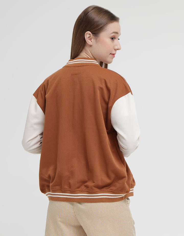 Nevada Varsity Solid Jaket Wanita