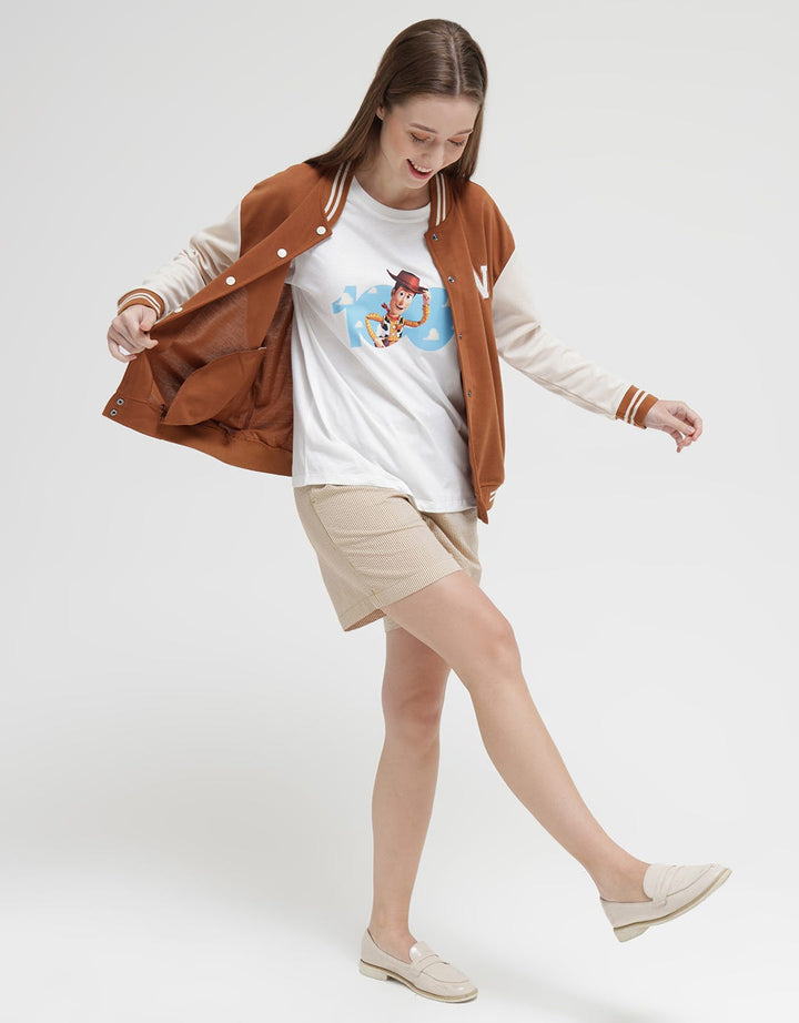 Nevada Varsity Solid Jaket Wanita