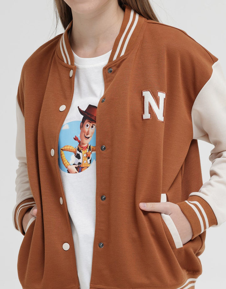Nevada Varsity Solid Jaket Wanita