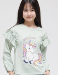 Aero Long Sleeve T-Shirt Unicorn Print Geber Shoulders