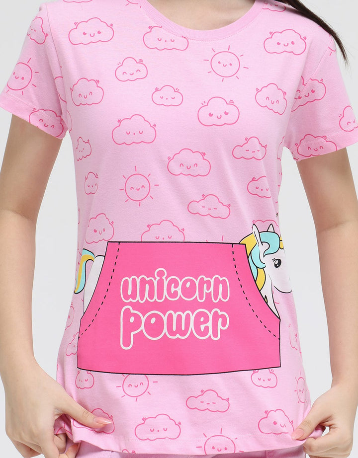 Aero Short Sleeve T-Shirt Fullprint Kantong Bawah Unicorn