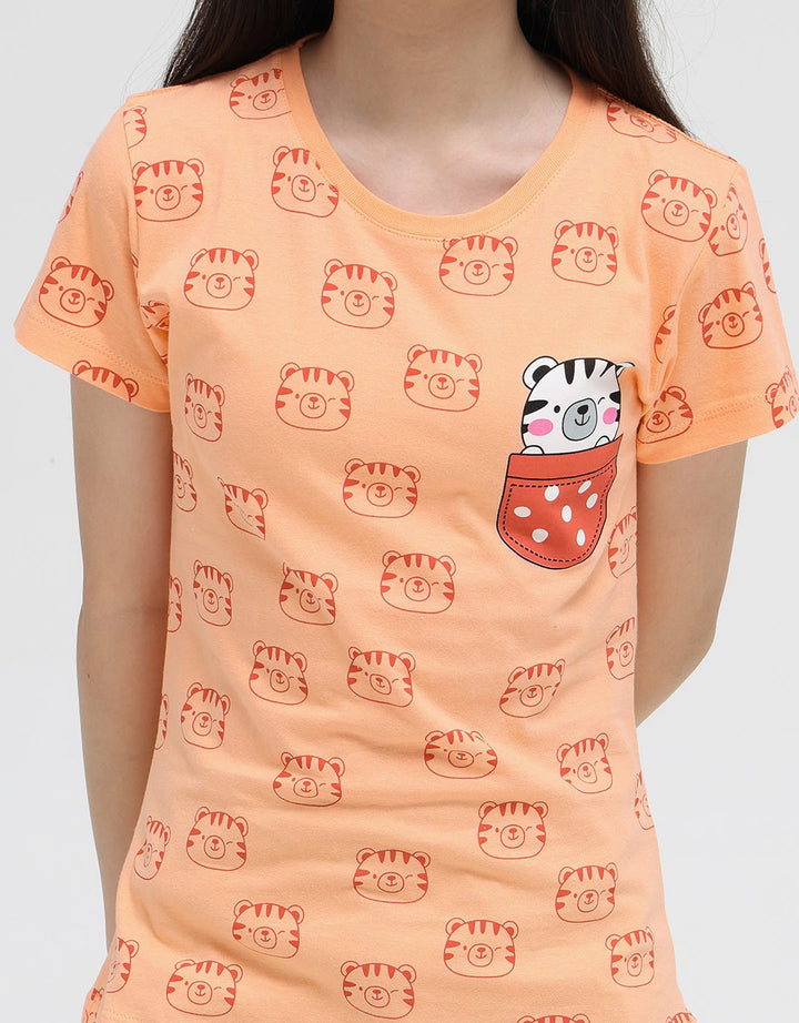 Aero Bear Pocket Fullprint Girls T-Shirt