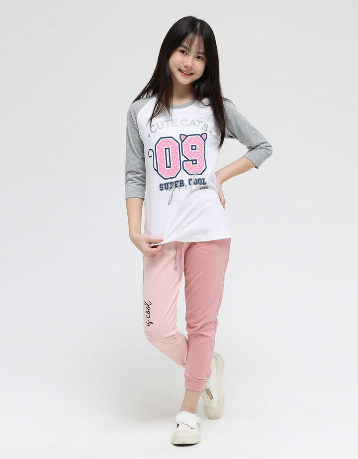 Aero Cute Cats Print Girls Raglan T-shirt