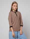 St. Yves 3/4 T-Shirt Sleeve Henly Stripe