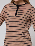 St. Yves 3/4 T-Shirt Sleeve Henly Stripe