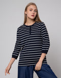 St. Yves 3/4 T-Shirt Sleeve Henly Stripe