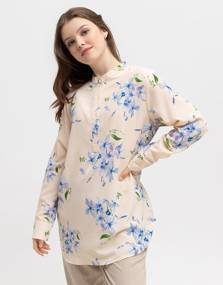 St. Yves Long Sleeve Blouse Printed Tunic