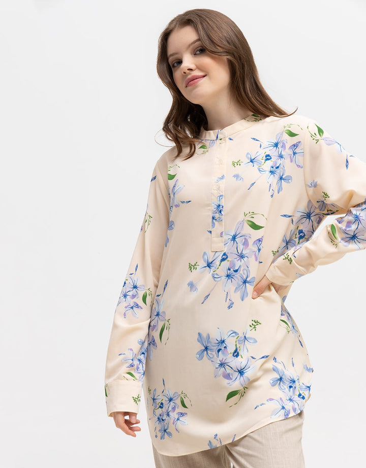 St. Yves Long Sleeve Blouse Printed Tunic