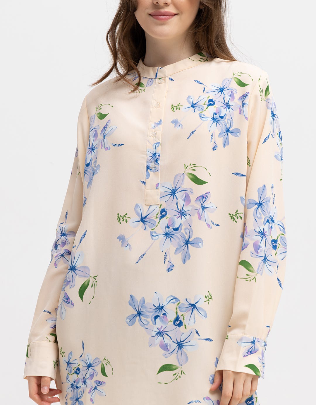 St. Yves Long Sleeve Blouse Printed Tunic