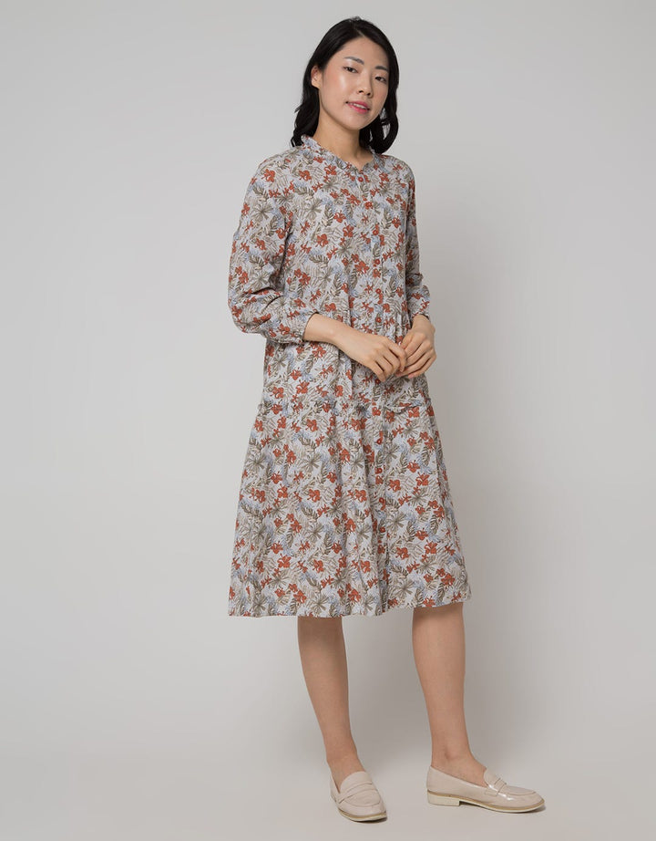 Triset Ladies Dress Long Sleeve Motif Print