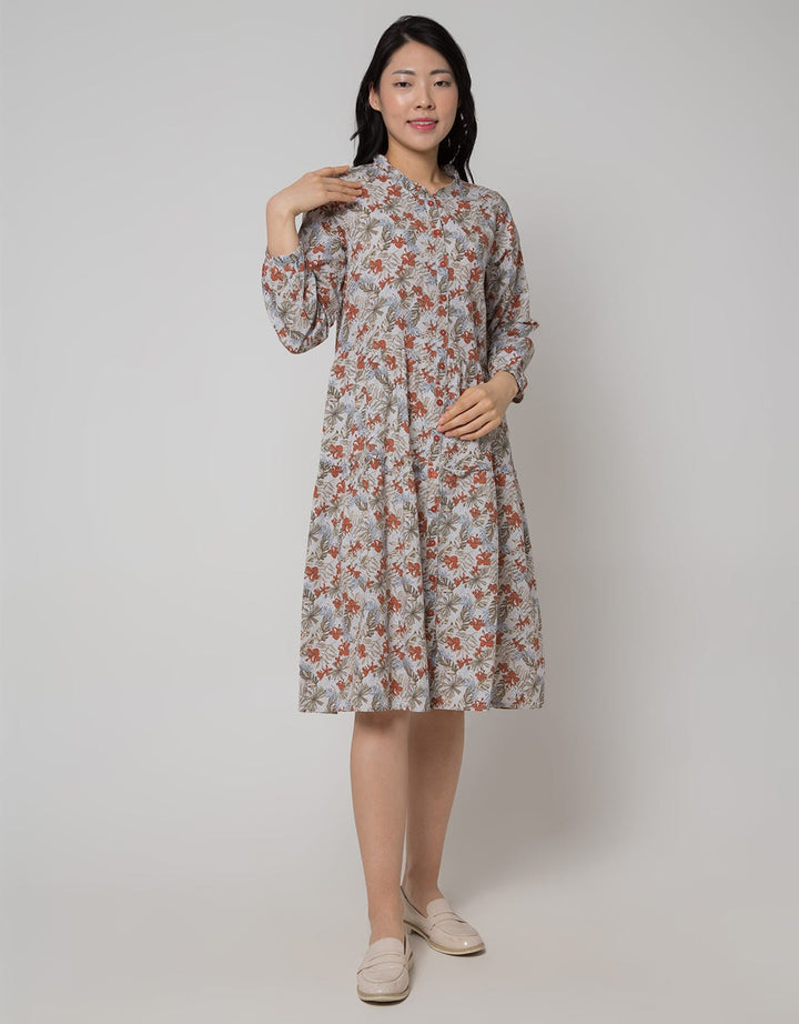 Triset Ladies Dress Long Sleeve Motif Print