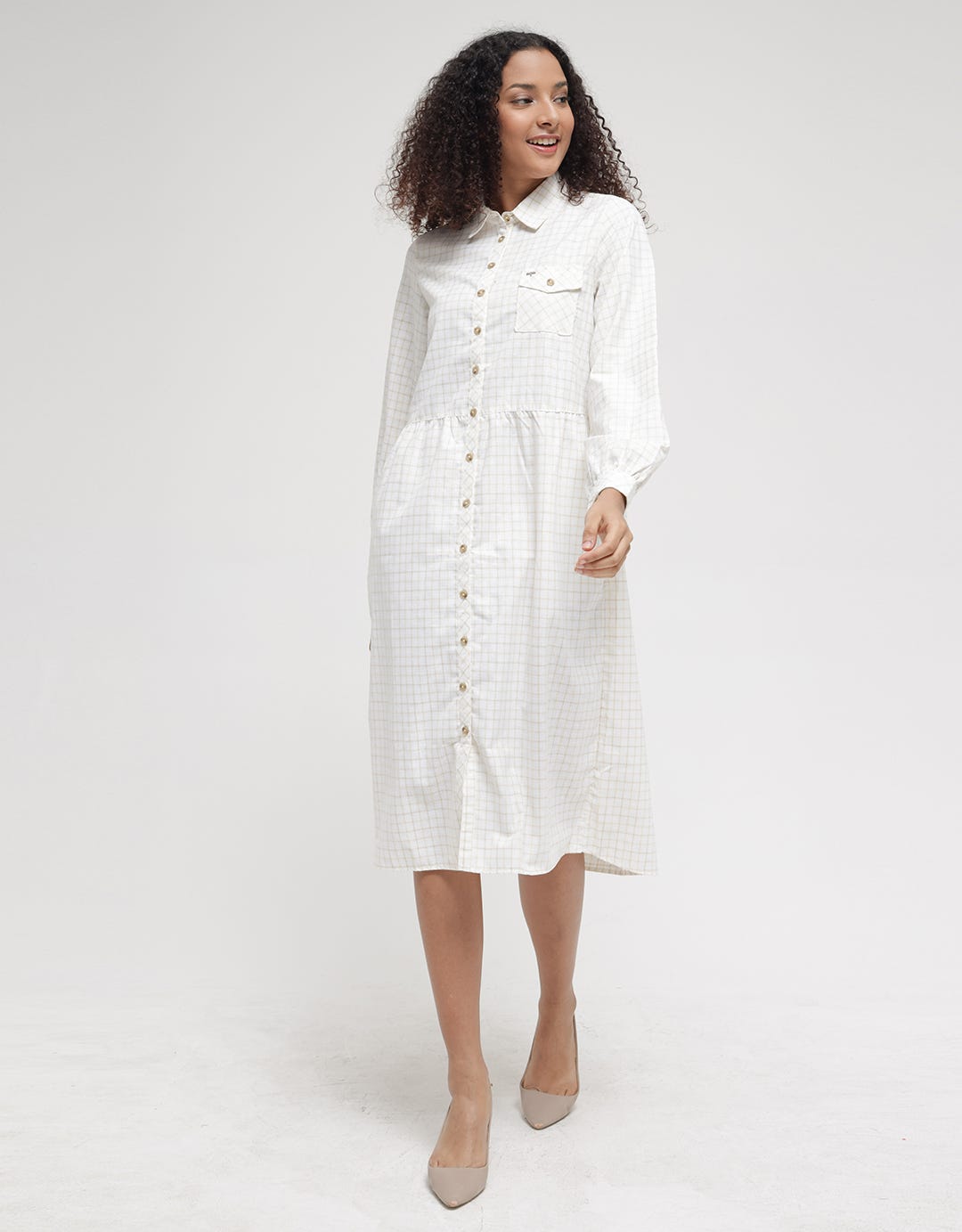 Triset Classic Shirt Dress Midi Wanita