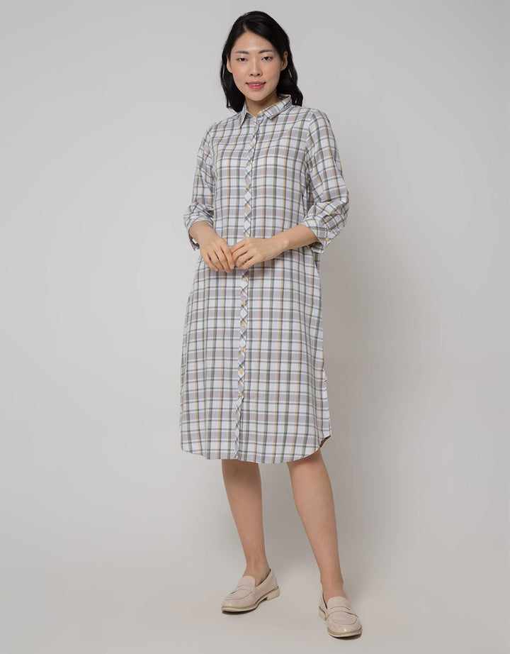 Triset Ladies Plaid Motif Dress