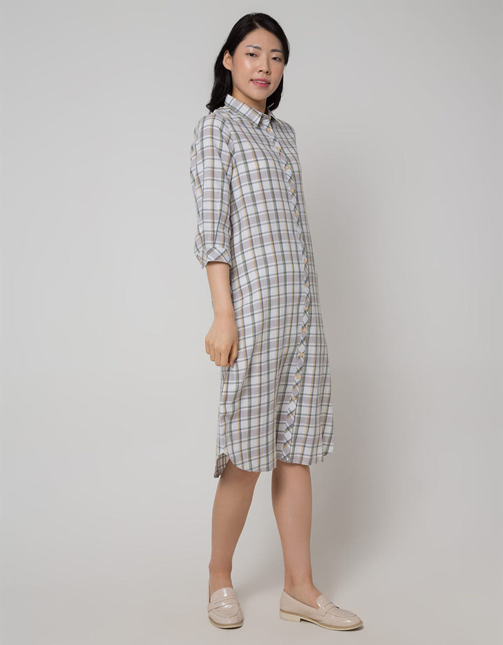 Triset Ladies Plaid Motif Dress