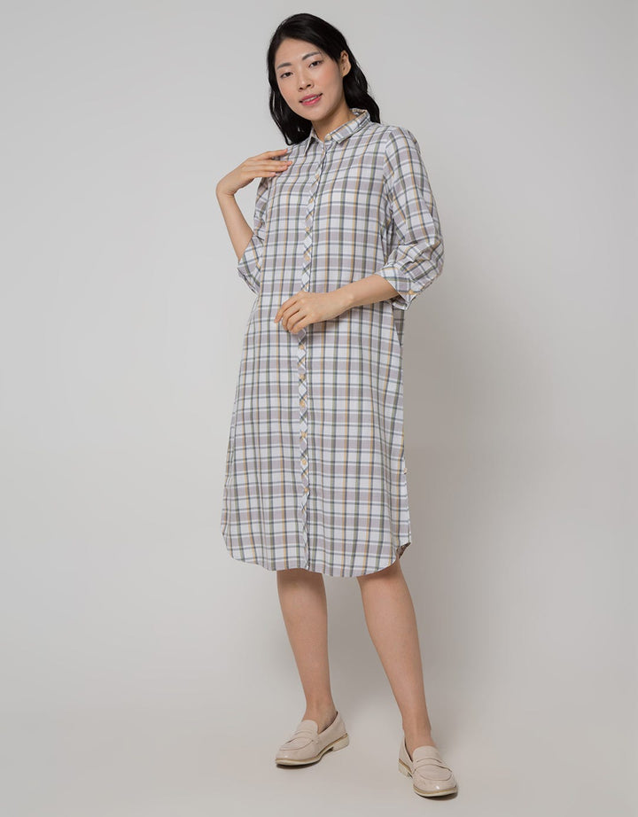 Triset Ladies Plaid Motif Dress