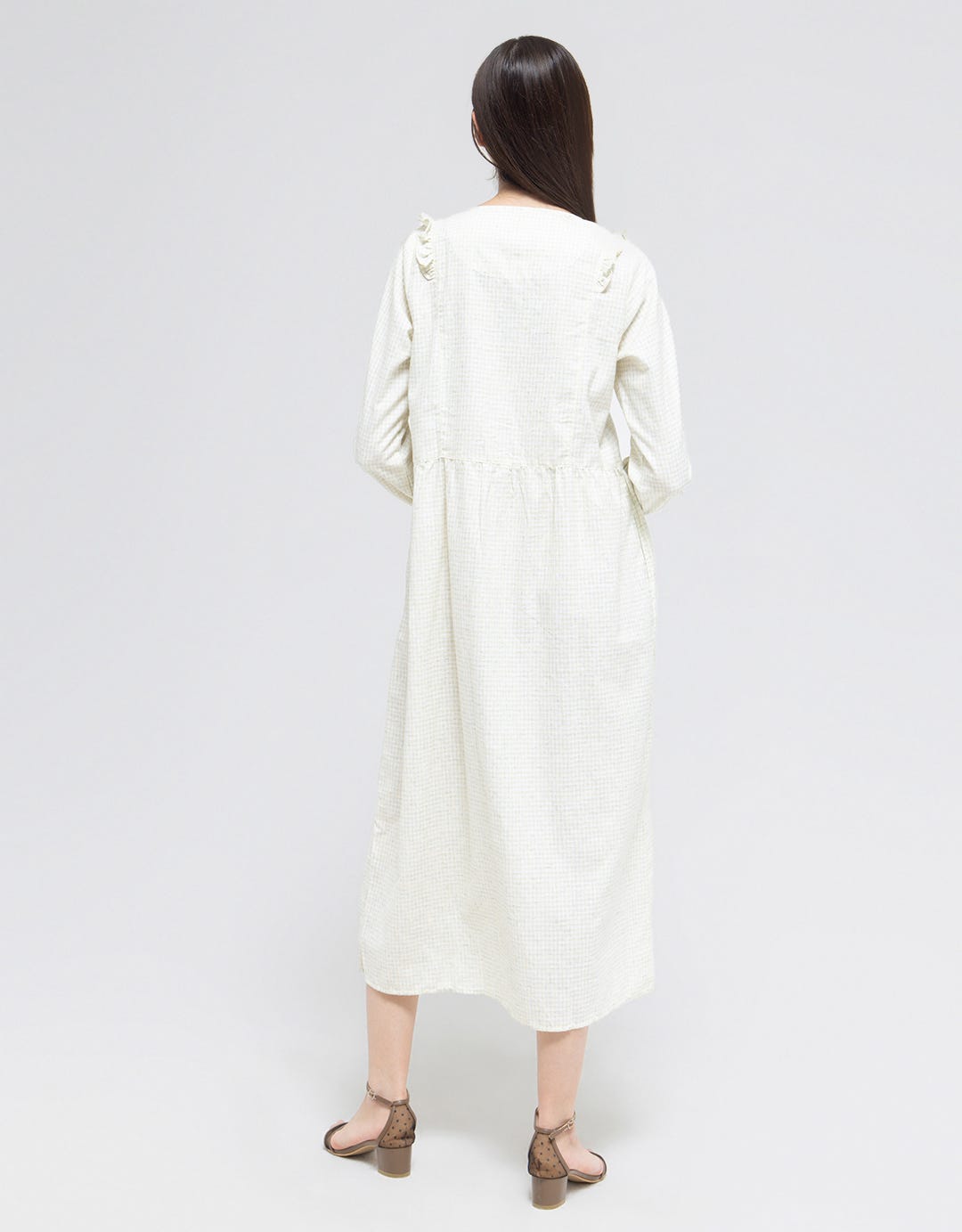 Women's Triset Checks Rimple Long Dress