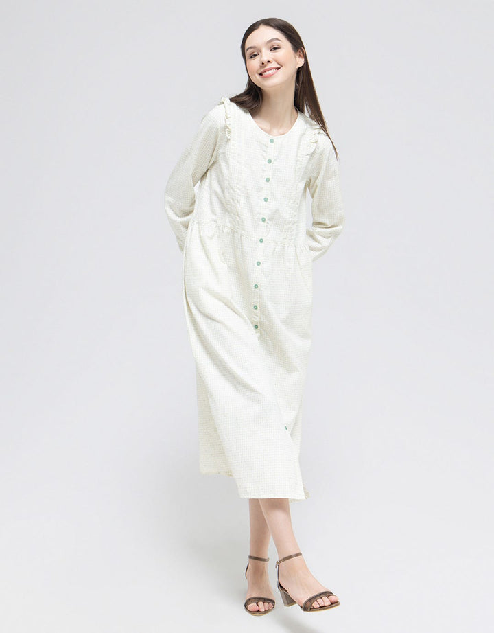 Women's Triset Checks Rimple Long Dress