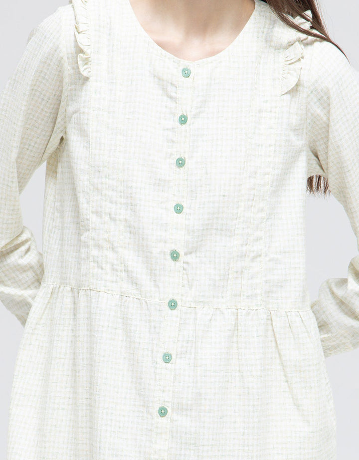 Women's Triset Checks Rimple Long Dress