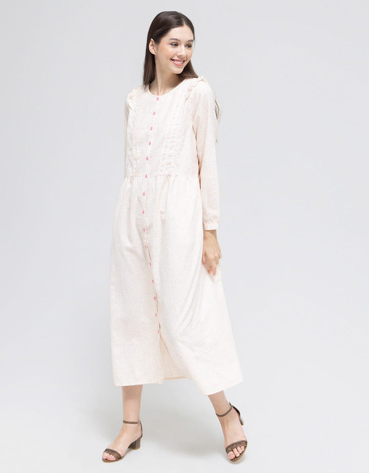 Women's Triset Checks Rimple Long Dress