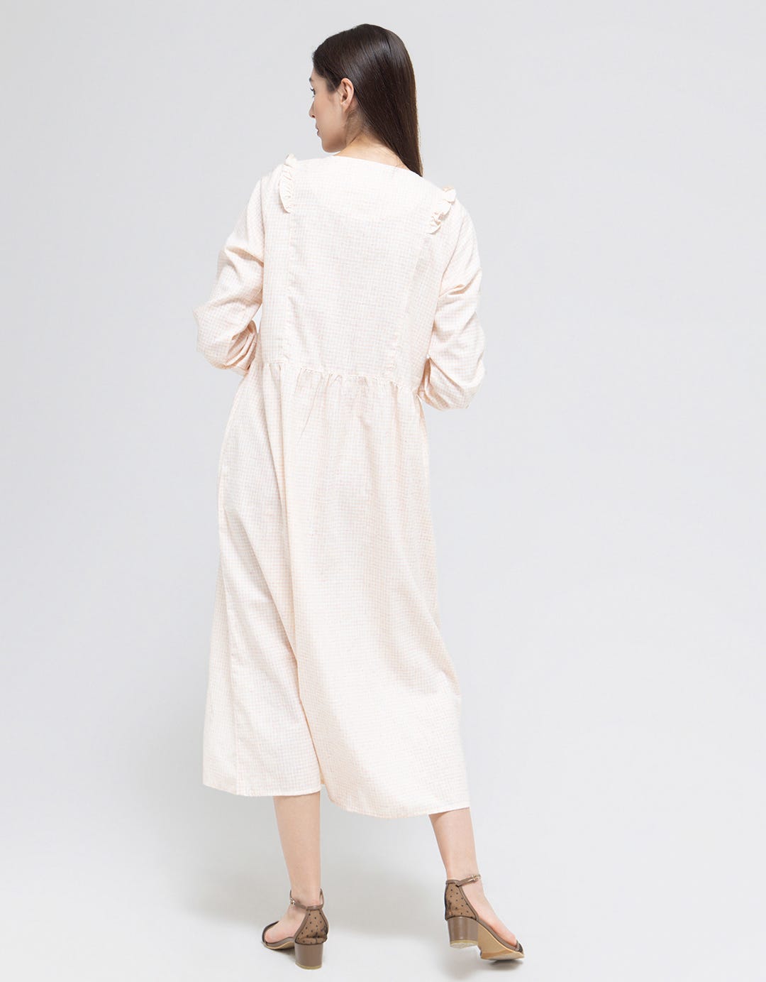 Women's Triset Checks Rimple Long Dress