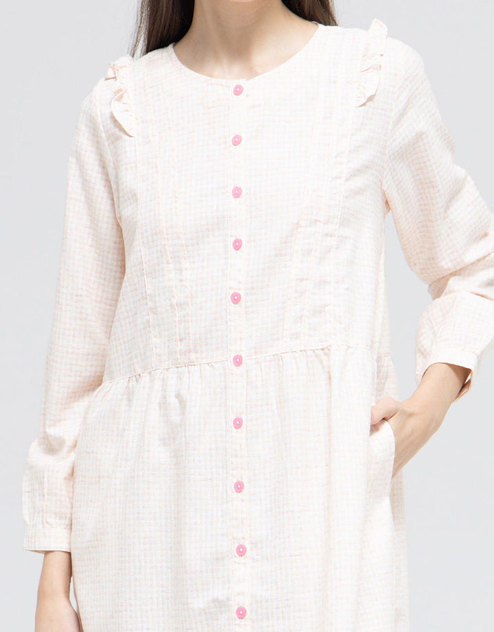 Women's Triset Checks Rimple Long Dress