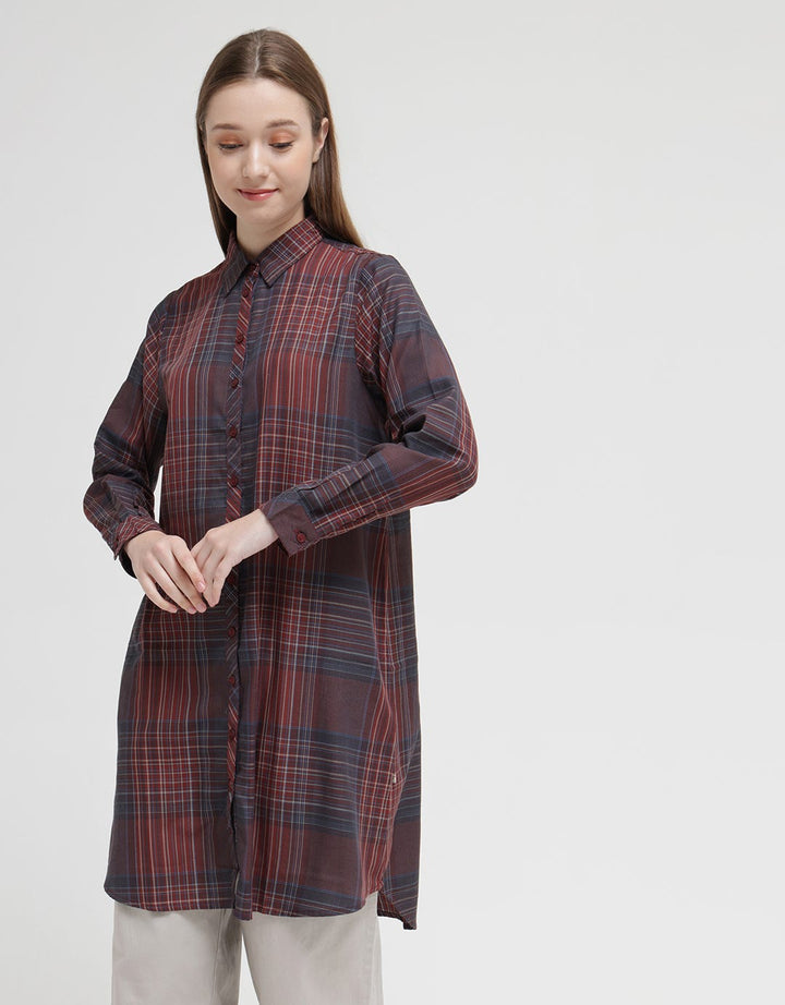 Triset Ladies Plaid Motif Dress